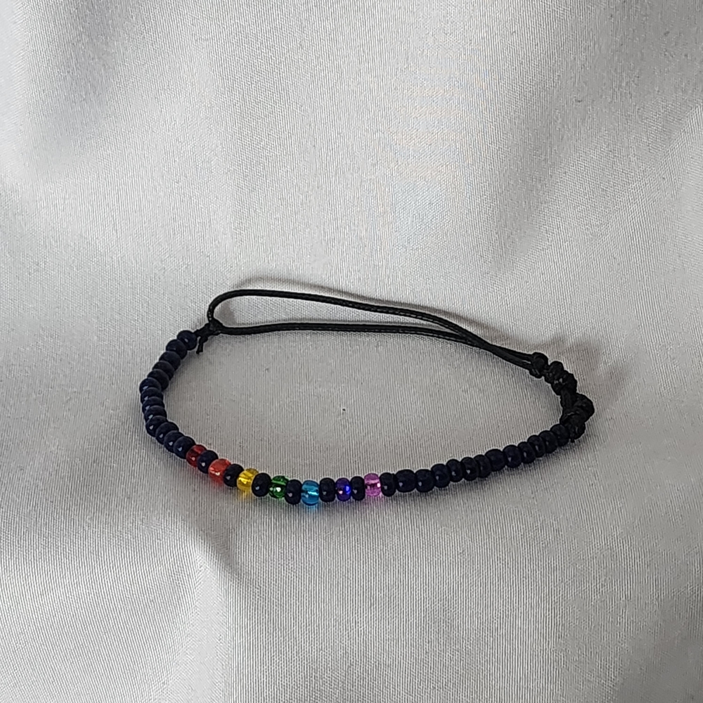 Colorful, Handmade, Adjustable Beaded  Bracelet - Picture 2 of 5